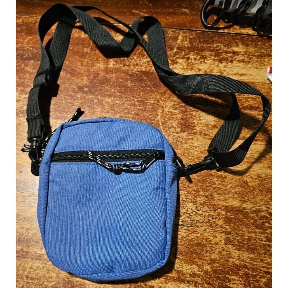 Calvin Men’s Blue Oxford Crossbody Bag with Adjustable Strap & Pockets